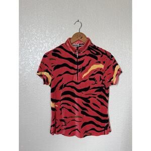 Jamie Sadock Women’s Pleated Golf Polo Shirt Small 1/4 Zip Colorful